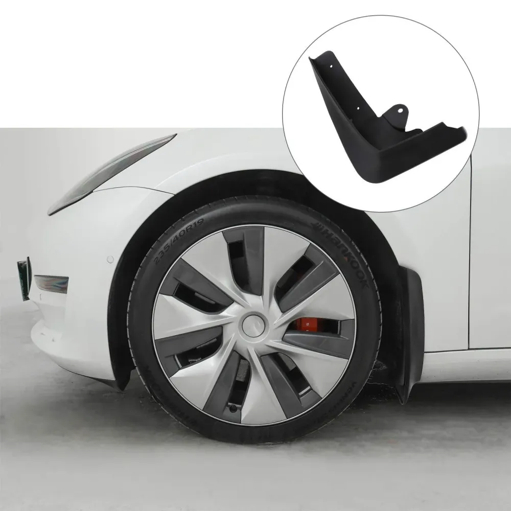 Skvettlapp Tesla Model X / sett 4 stk. (2016-2021) – (PU) polyuretan + ABS Automotive