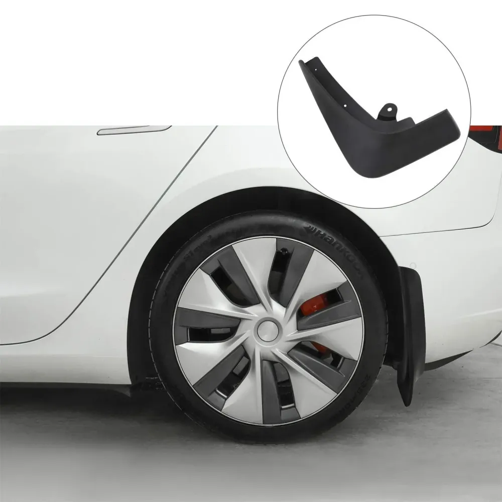 Skvettlapp Tesla Model X / sett 4 stk. (2016-2021) – (PU) polyuretan + ABS Automotive