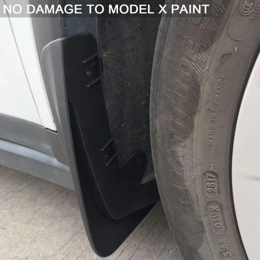 Skvettlapp Tesla Model X / sett 4 stk. (2016-2021) – (PU) polyuretan + ABS Automotive
