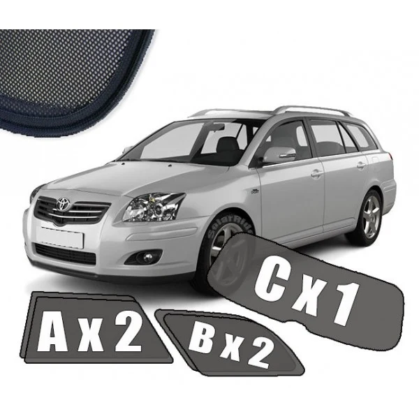 Solskjerm Toyota Avensis (T25) Stasjonsvogn II (2003-2009) (5 stk)
