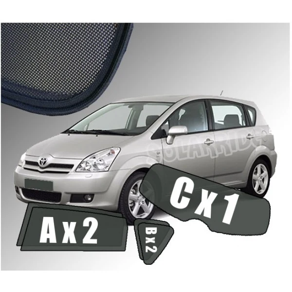 Solskjerm Toyota Corolla Verso II (2004-2009) (5 stk)