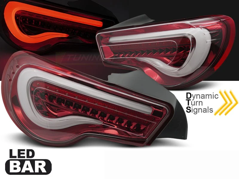 Baklykter Toyota GT86 (2012–2021) LED Bar Rød/Hvit Sekvensiell - LDTO36