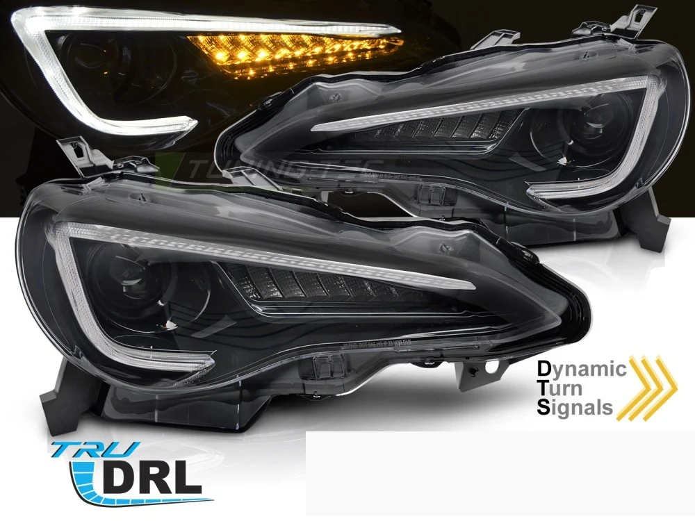 Frontlykter Toyota GT86 (2012–2021) Svart Tube LED DRL - LPTO42
