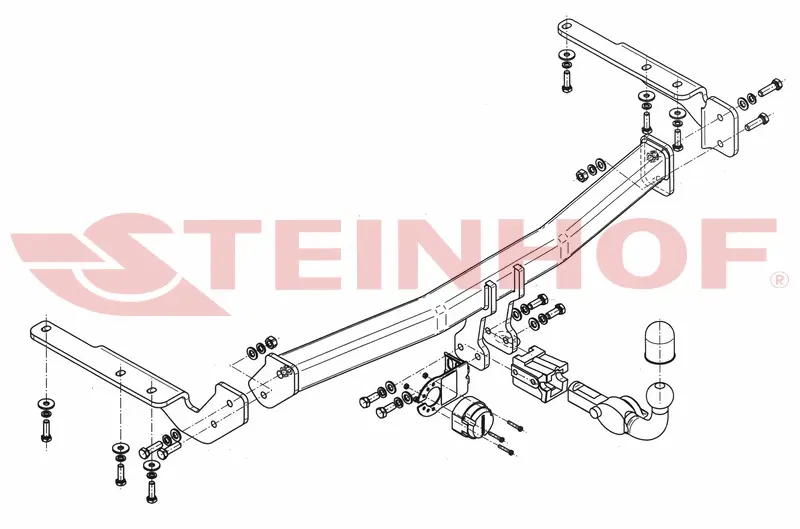 Tilhengerfeste Toyota Highlander II american version (2011-2014) – avtagbart | Steinhof