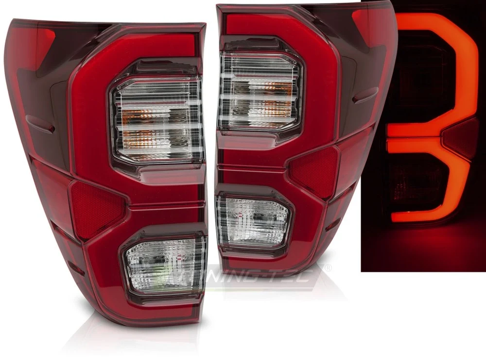 Baklykter Toyota Hilux (2016–2020) LED Bar Rød - LDTO48