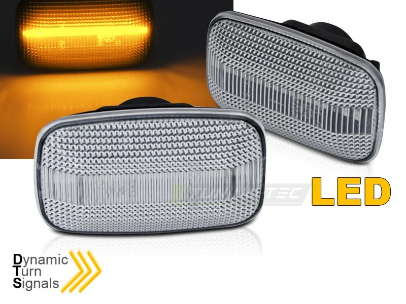 Blinklys Toyota Land Cruiser J100 97-07 - Sekvensiell LED Hvit