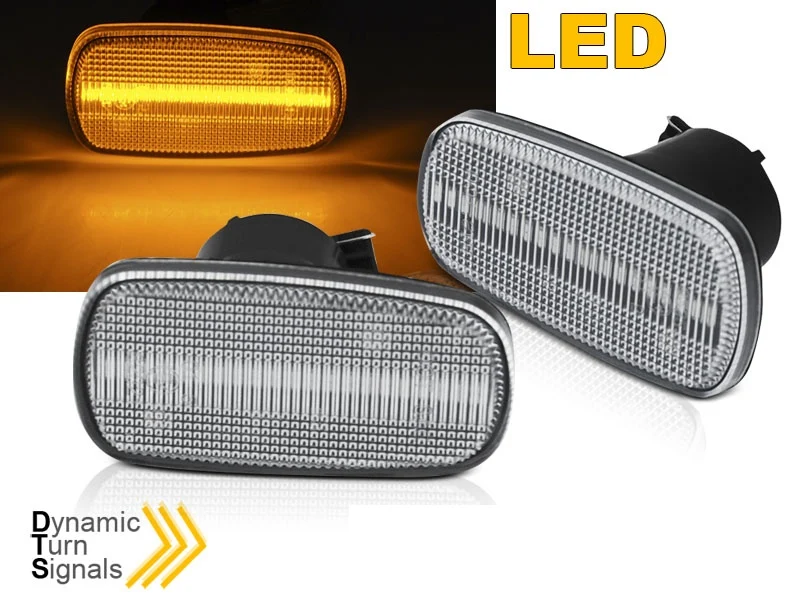 Blinklys Toyota Land Cruiser J120 02-09 - Sekvensiell LED Hvit