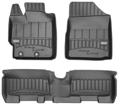 Gulvmatter Toyota Yaris II (2005-2011) – 3D Premium med sidekant | Frogum
