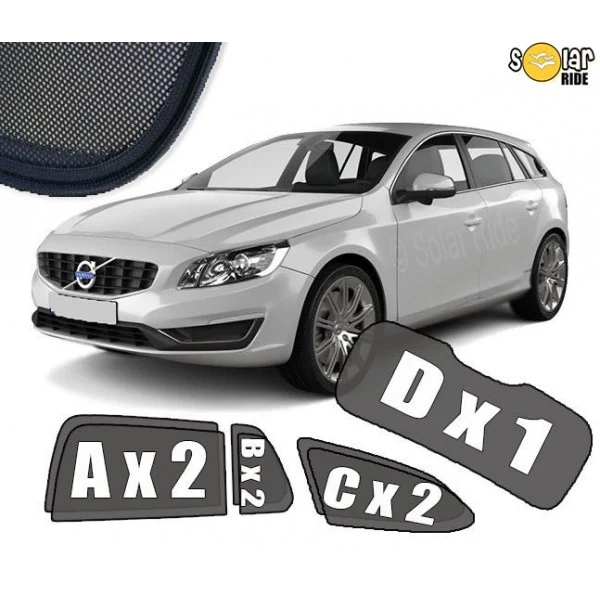 Solskjerm Volvo V60 I (2010-2018) (7 stk)