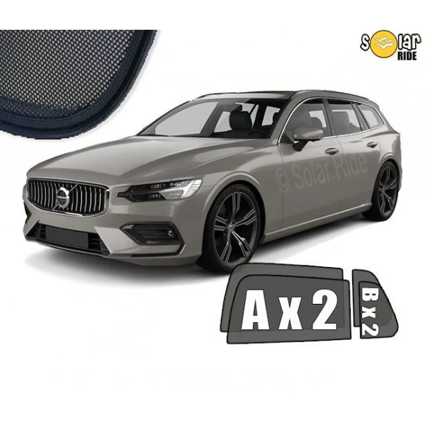 Solskjerm Volvo V60 II (2018-) (4 stk, klips)