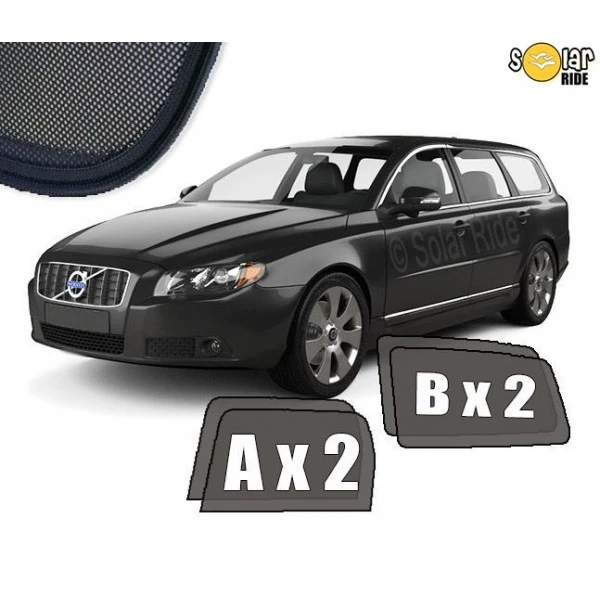 Solskjerm Volvo V70 / XC70 II III (2007-2016) (4 stk)