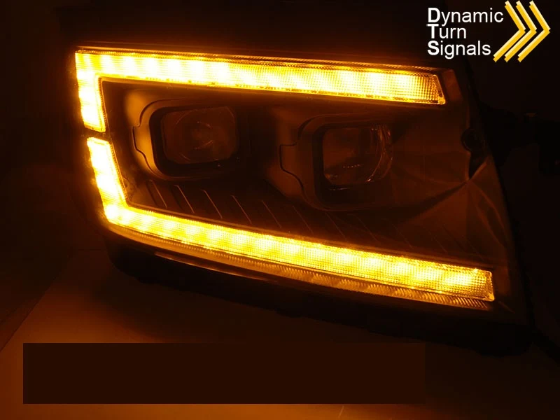 Frontlykter Volkswagen Crafter II (2017–) LED Tube Light DRL Sekvensiell Svart - LPVWV9