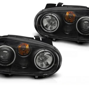 Frontlykter Volkswagen Golf IV 97–03, Angel Eyes CCFL svart – LPVWY9