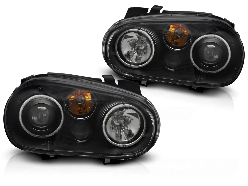 Frontlykter Volkswagen Golf IV 97–03, Angel Eyes CCFL svart – LPVWY9