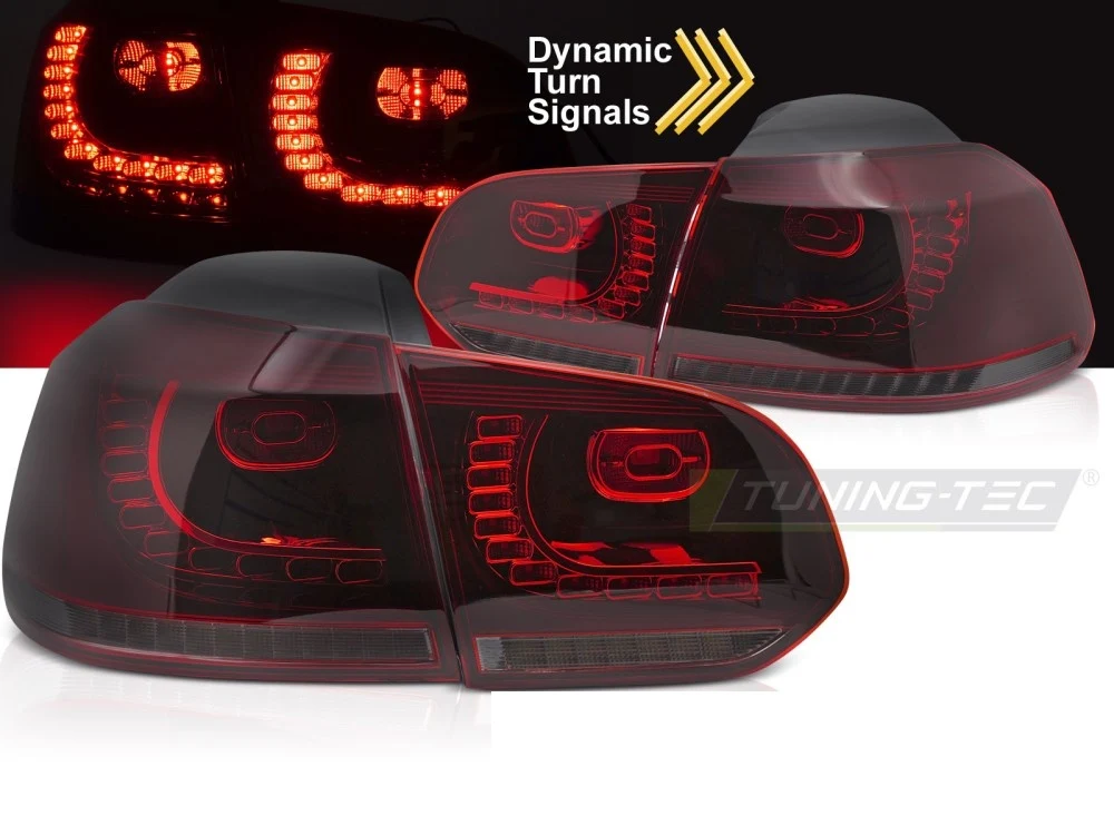 Baklykter Volkswagen Golf 6 (2008–2013) LED Sekvensiell Rød/Smoke - LDVWU5