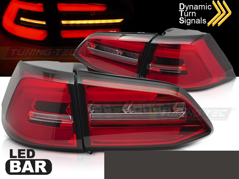 Baklykter Volkswagen Golf 7 (2013–2017) LED Sekvensiell Rød/Hvit - LDVWS7