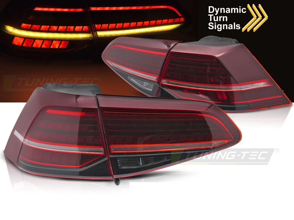 Baklykter Volkswagen Golf 7 (2013–2019) LED Sekvensiell Rød - LDVWV0