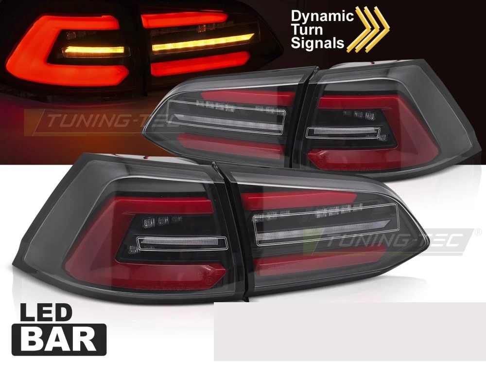 Baklykter Volkswagen Golf 7 (2017–2019) LED Sekvensiell Svart - LDVWT8
