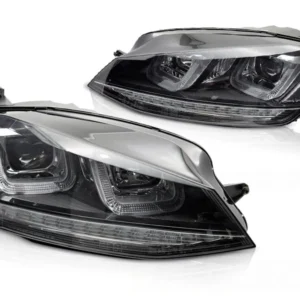 Frontlykter Volkswagen Golf 7 (2013–2017) Sekvensiell Svart Black Line - LPVWV7