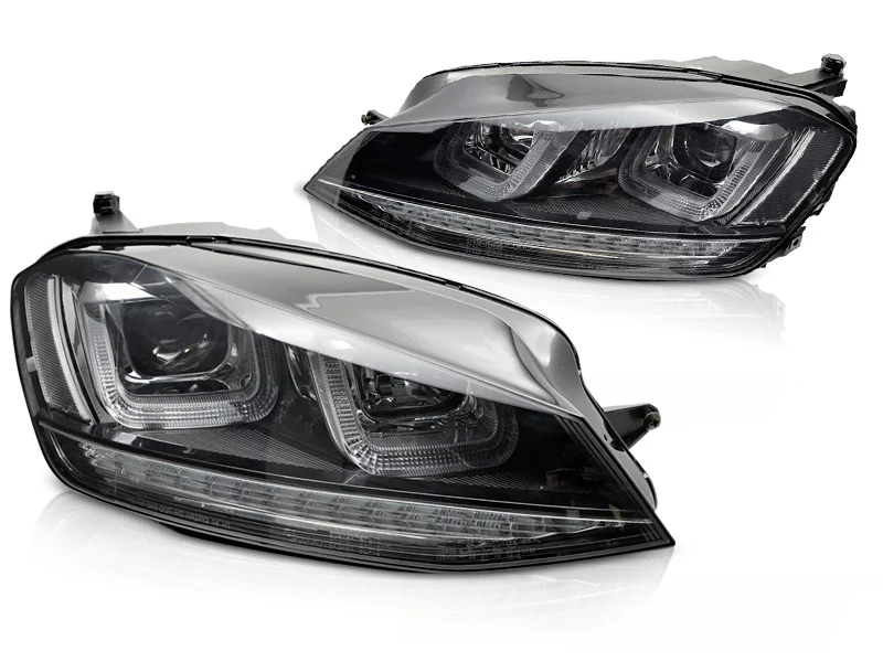 Frontlykter Volkswagen Golf 7 (2013–2017) Sekvensiell Svart Black Line - LPVWV7