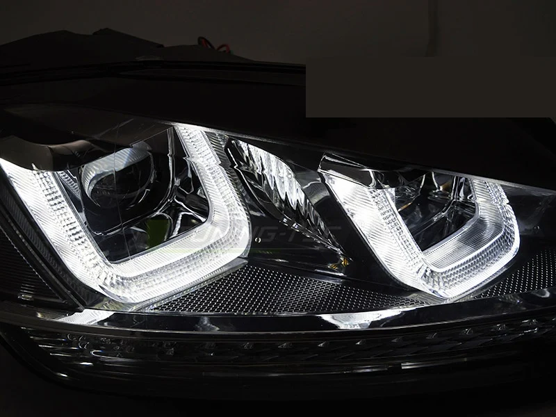 Frontlykter Volkswagen Golf 7 (2013–2017) Sekvensiell Svart Black Line - LPVWV7