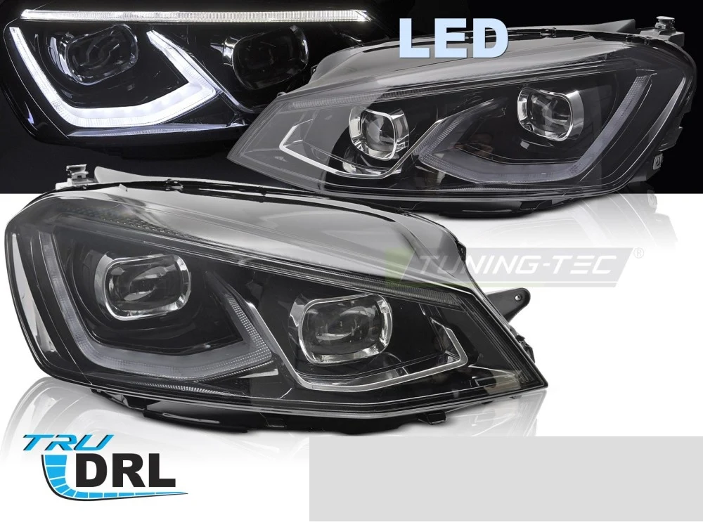 Frontlykter Volkswagen Golf 7 (2014–2017) Full LED Svart - LPVWW8