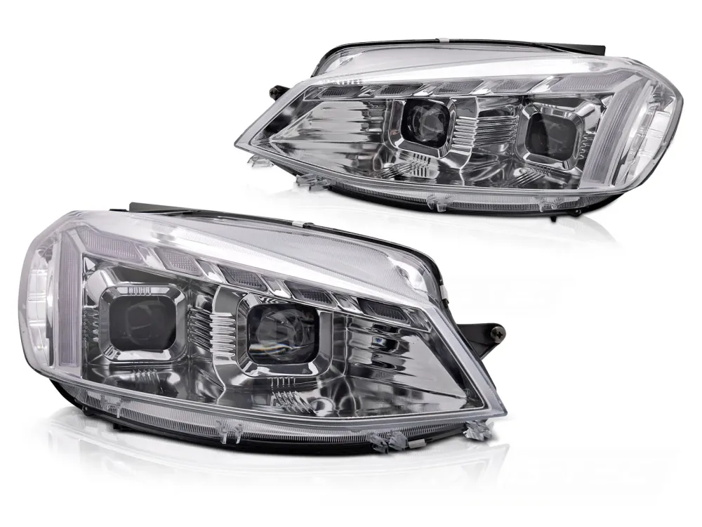 Frontlykter Volkswagen Golf 7 (2017–2019) Sekvensiell Krom - LPVWX4