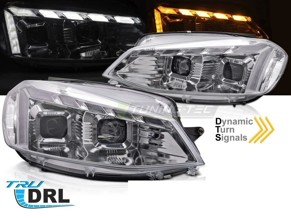 Frontlykter Volkswagen Golf 7 (2017–2019) Sekvensiell Krom - LPVWX4