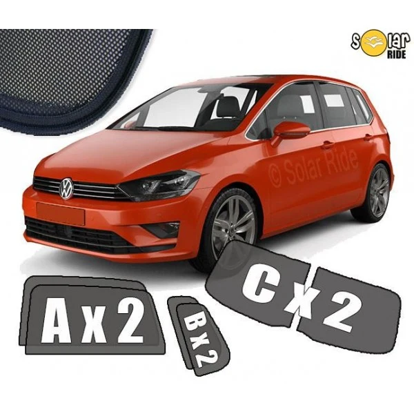 Solskjerm Vw Golf Sportsvan (2014-2020) (6 stk)