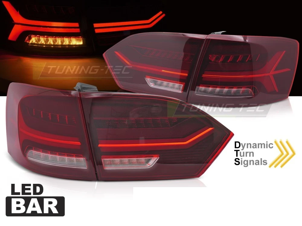 Baklykter Volkswagen Jetta VI (2011–2014) LED Bar Rød/Hvit - LDVWV8