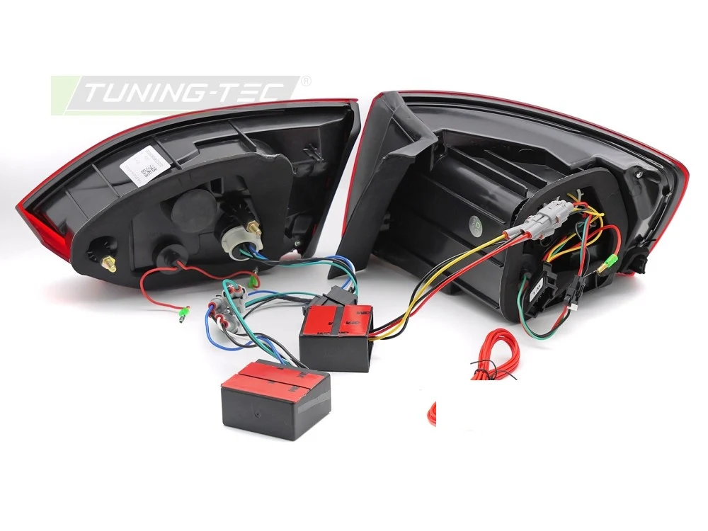 Baklykter Volkswagen Jetta VI (2011–2014) LED Bar Rød/Hvit - LDVWV8