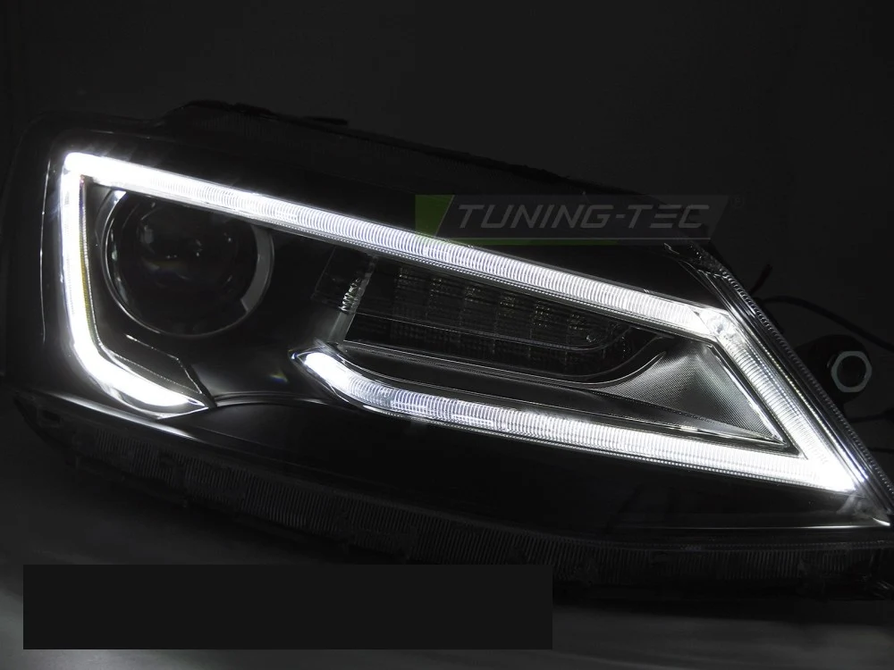Frontlykter VW Jetta VI (2011–2018) Tube Light Svart - LPVWX0