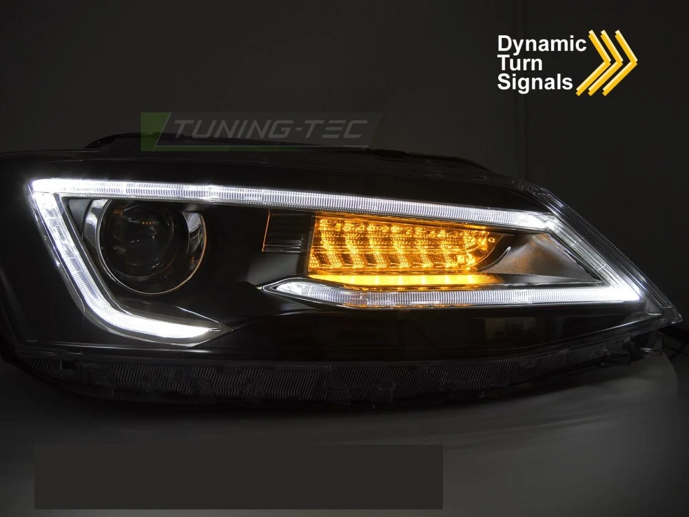 Frontlykter VW Jetta VI (2011–2018) Tube Light Svart - LPVWX0