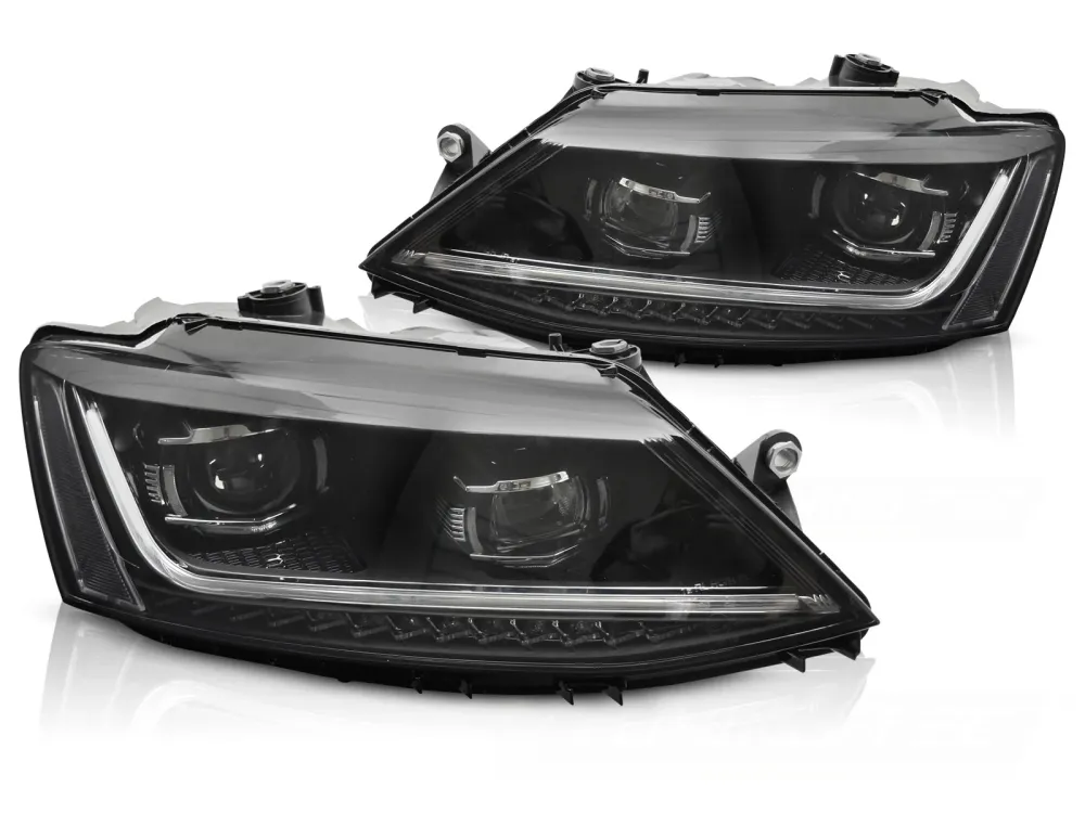 Frontlykter Volkswagen Jetta 05-18 LED Sekvensielle med DRL