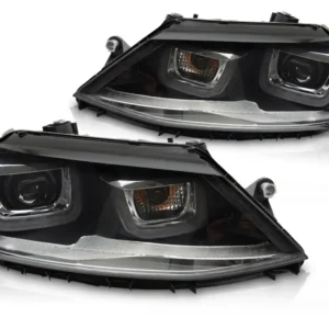 Frontlykter Volkswagen Jetta VI 05-18 - U-LED DRL Sort