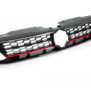 Grill Volkswagen Jetta VI 05-18 - Sport Style Glossy Black med Krom og Rødt
