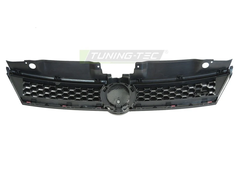 Grill Volkswagen Jetta VI 05-18 - Sport Style Glossy Black med Røde Linjer