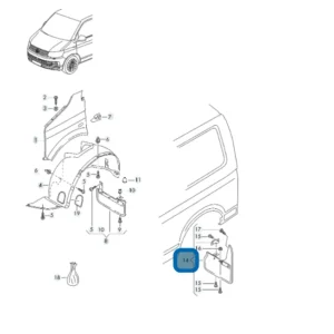 Skvettlapp Vw T5 / T6 / T6.1 (2003-2015) – ABS/GUMMI | VAG OEM