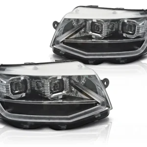 Frontlykter Volkswagen T6 15-24 LED Tube Light Krom med Sekvensiell Blinkers