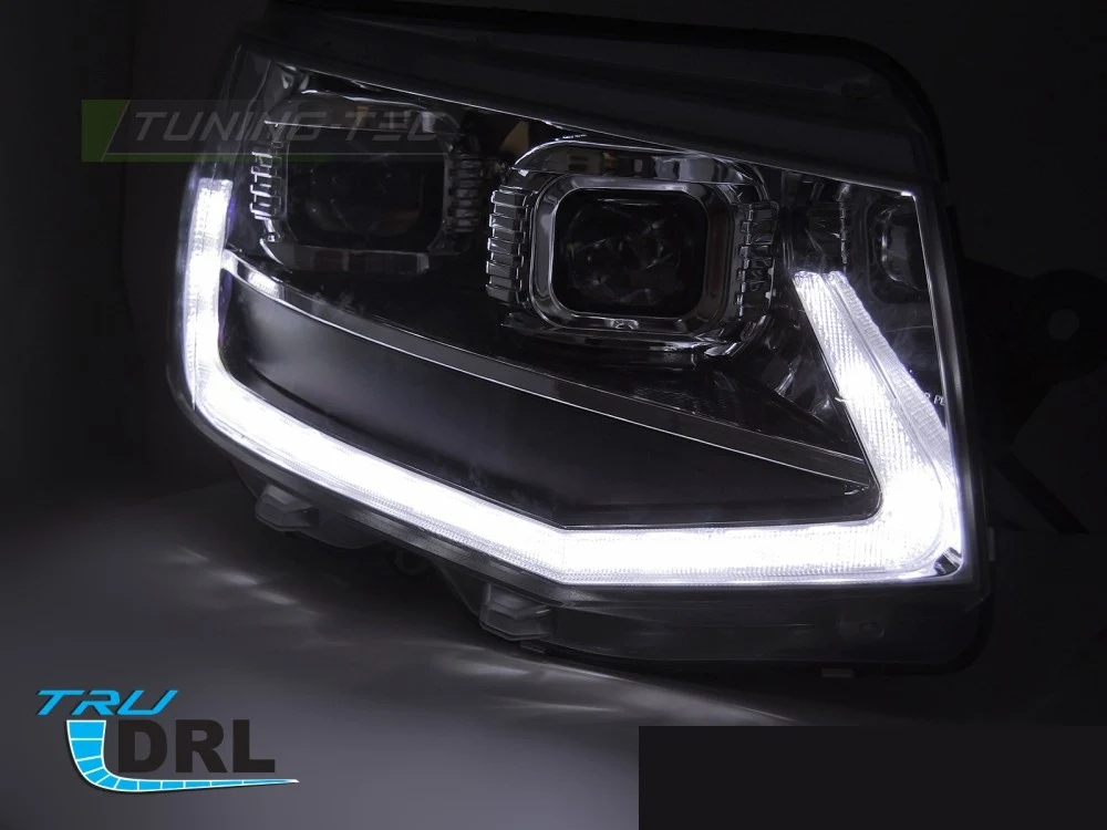 Frontlykter Volkswagen T6 15-24 LED Tube Light Krom med Sekvensiell Blinkers