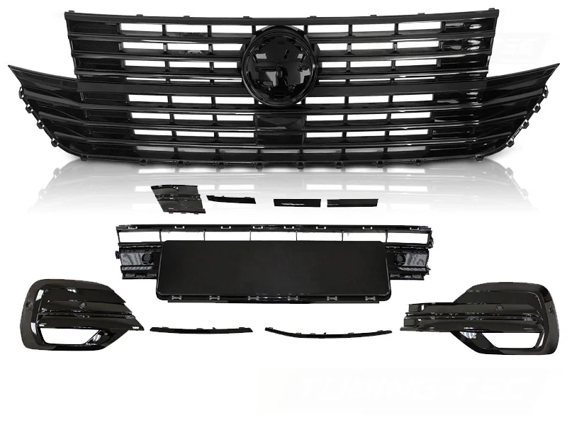 Grill Volkswagen T6.1 (2020–) Glossy Svart med Logofeste - GRVW34