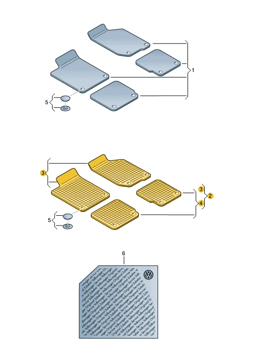Gulvmatter Vw Touareg CR (2018-) – HDTE - High-density Termoplast-elastomer | VAG OEM