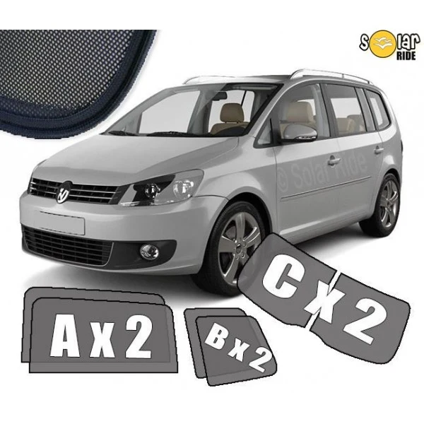 Solskjerm Vw Touran I (2010-2015) (6 stk)